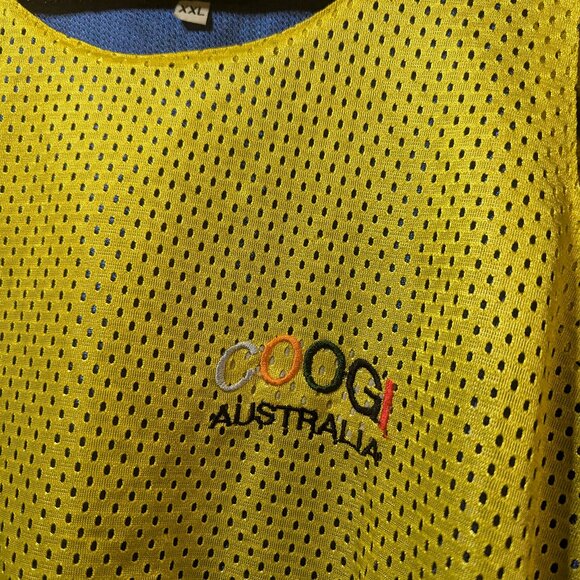 Coogi Australia Yellow Blue Tank Top Jersey.  In good condition, size XXL. - Picture 2 of 4